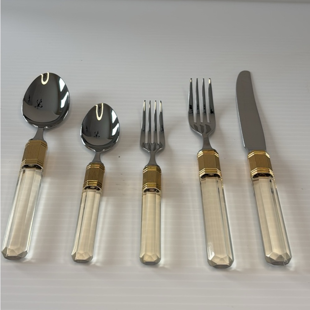 Mikasa Gold and Silver Flatware Set